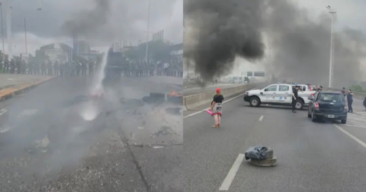 Protesta y caos de tránsito: los piqueteros cortan los accesos a CABA para manifestar en contra del ajuste