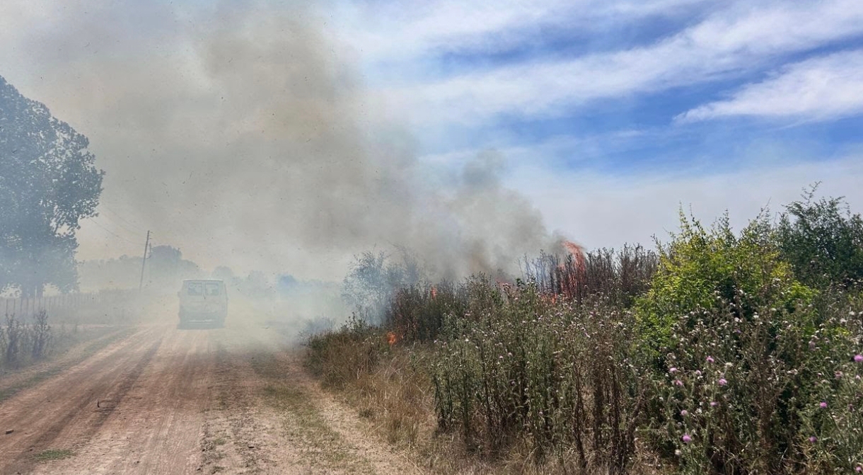 Incendio masivo de campos en la zona de la Ruta 52 entre Canning, Cañuelas y Ezeiza