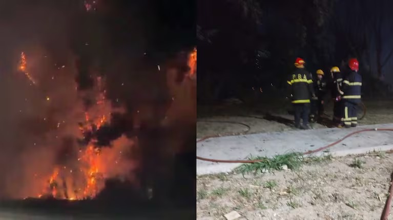 Voraz incendio en Ezeiza: el fuego arras&oacute; con una plantaci&oacute;n de trigo cerca del Aeropuerto y el Centro At&oacute;mico