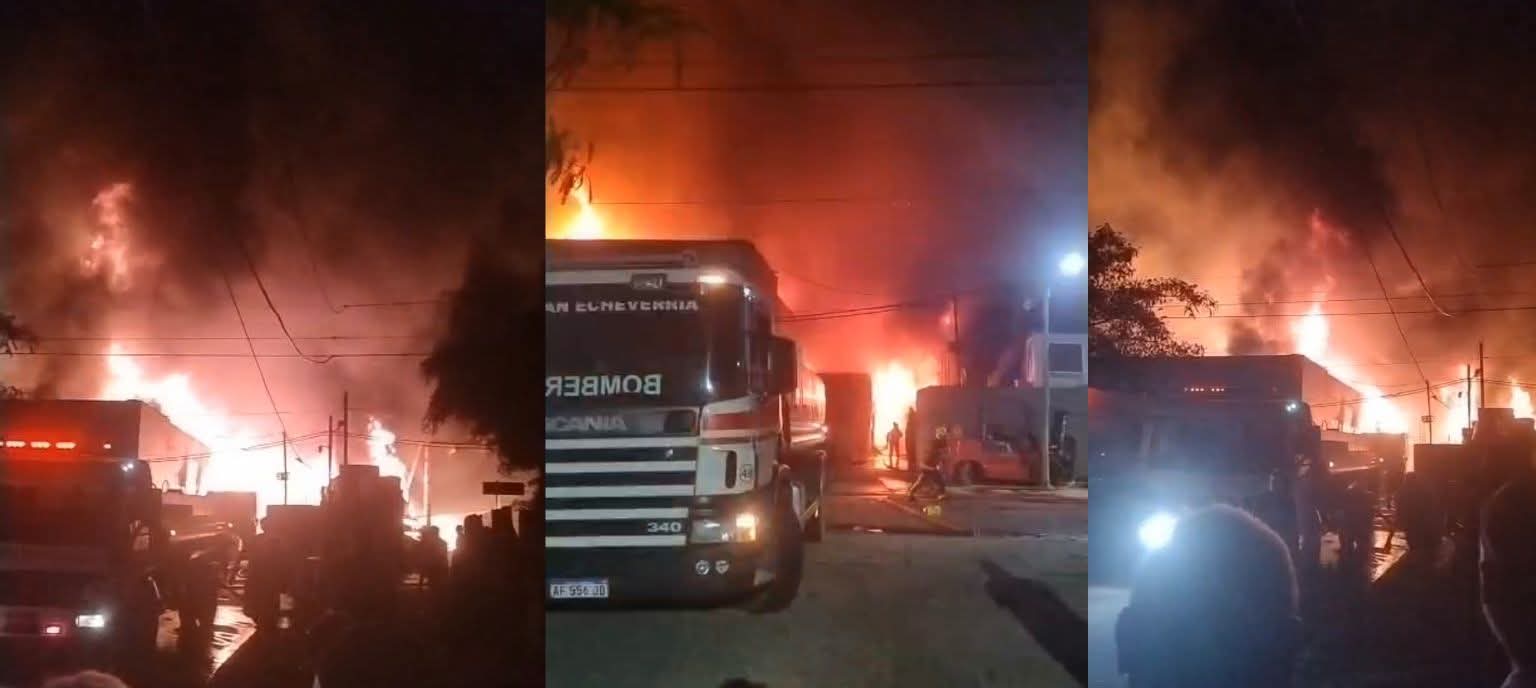 Tremendo incendio destruye una f&aacute;brica y siembra tensi&oacute;n entre vecinos de Luis Guill&oacute;n
