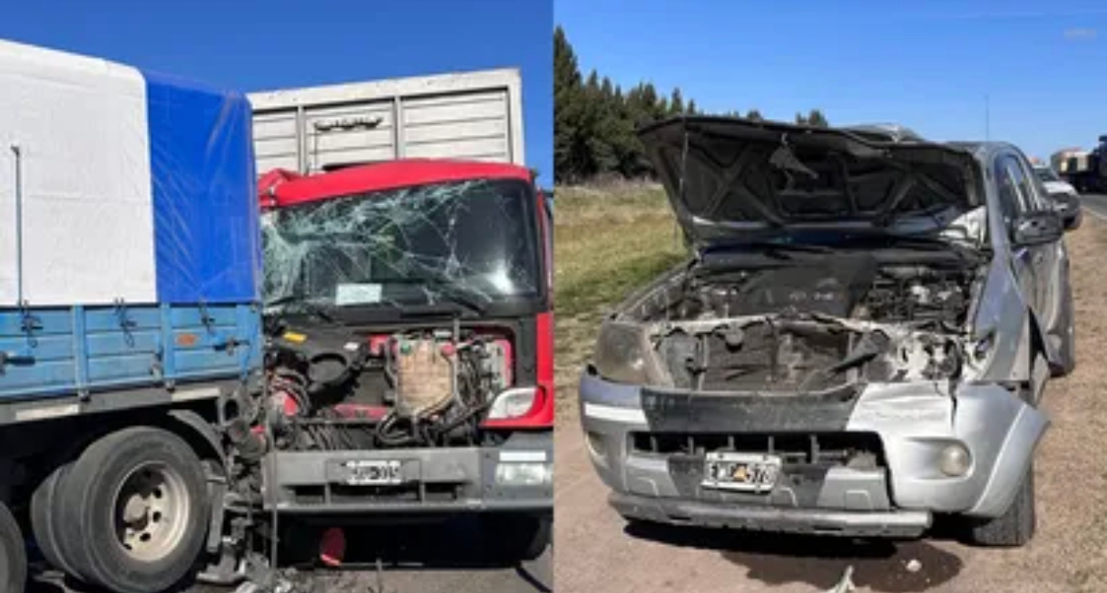 Choque en cadena en la Ruta 58 con dos camiones y una camioneta