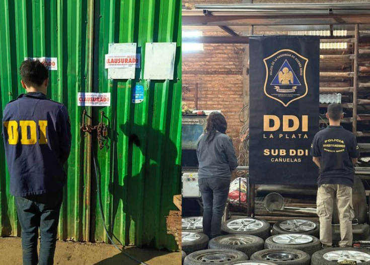 Tres detenidos tras un allanamiento en un galpón con autopartes ilegales en Cañuelas